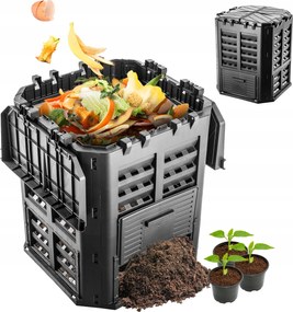 Komposztáló Fekete Moduláris Kerti Fagyálló Műtrágya Tartály 360L