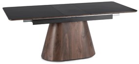 Fekete Márványhatású Bővíthető Kerámia Étkezőasztal Dió Vázzal. LIZBONA 160-200 cm