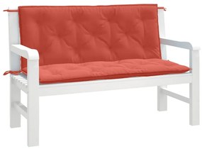 2 db melange piros szövet kerti padpárna 120 x 50 x 7 cm