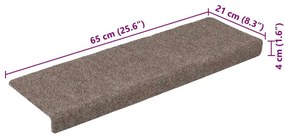 öntapadós lépcsőszőnyegek 30 db 65 x 21 x 4 cm bézs téglalap alakú széllel