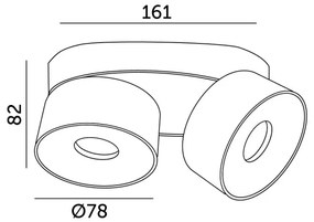 LED Dimmelhető spotlámpa LAHTI MINI 2xLED/9W/230V 3000K CRI 90 fehér
