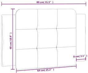 fekete műbőr fejtámla párna 80 cm