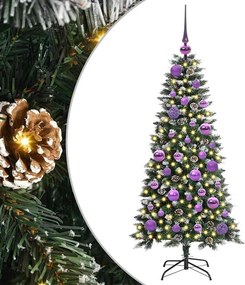 vidaXL Mű karácsonyfa 150 LED-del Zöld 120 cm PVC és Műanyag és Acél