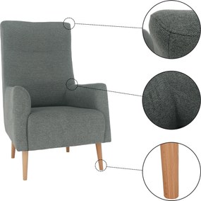 Füles fotel, mentol/tölgy, SAMY