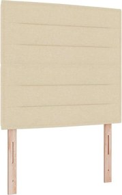 vidaXL LED Box Spring Ágy matracmal Krém 100 x 200 cm szövet