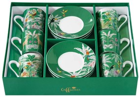 Porcelán eszpresszó kávés csésze szett 6 személyes Exotic Heaven