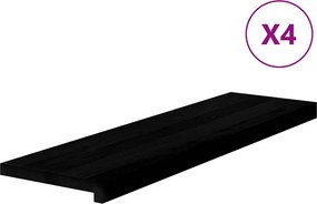 vidaXL lépcsőfokok 4 db Sötétbarna 90x25x2 cm tömör fa tölgyfa
