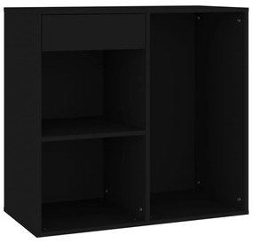 fekete szerelt fa pipereszekrény 80 x 40 x 75 cm