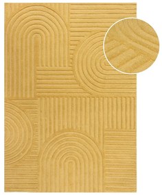 Zen Garden sárga gyapjú szőnyeg, 120 x 170 cm - Flair Rugs