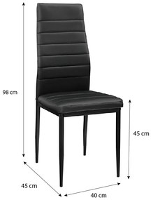 Coleta Nova II NEW étkezőszék Fekete 4 db N