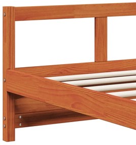 viaszbarna tömör fenyőfa kanapéágy matraccal 80 x 200 cm
