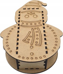 Fából készült Hóember Pénzes Doboz Ajándékba, Karácsonyra