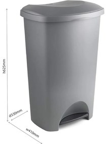 Fekete műanyag pedálos szemetes 50 l – Addis