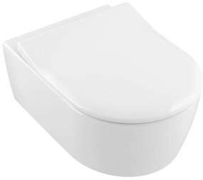 Wc soft close ülőkével falra szerelhető Villeroy & Boch Avento fehér színben fényes felülettel hátsó kifolyással 5656RS01