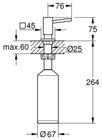 GROHE 40649000 - CUBIC szappanadagoló 500 ml, fényes króm