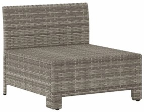 szürke polyrattan kerti középső kanapé párnával