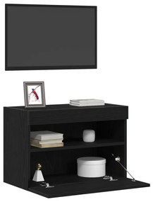 TV faliszekrény LED világítással 2 db Fekete tölgy 60x30x40 cm