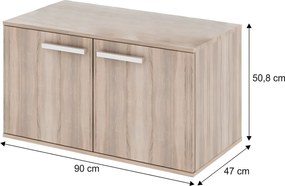 Alacsony szekrény 2-ajtós, DTD laminált, tölgy sonoma, DUNAJ TYP7