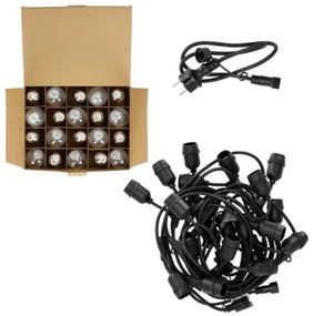 LED Kültéri dekoratív lánc BAJA ST64 20xE27/1W/230V 10,9m IP44 meleg fehér