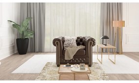 Sötétbarna bőrutánzat fotel York – Ropez