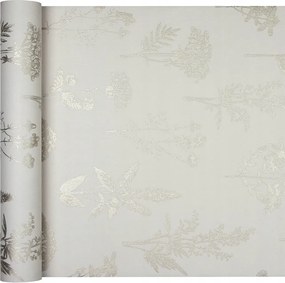 Tapéta fémes virágokkal, gyógynövényekkel, levelekkel Boho stílusban, vinil, vlies alapon
