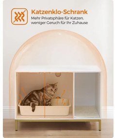 Feandrea macskaalom-bútor 80 × 50 × 55 cm, fehér és arany színben