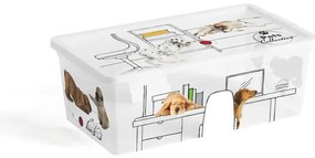 Fehér fedeles műanyag tárolódoboz 34x19x12 cm C Box Style – KIS