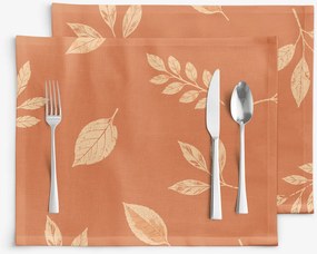 Goldea pamut reggeliző alátét - narancssárga őszi levelek - 2db 30 x 40 cm