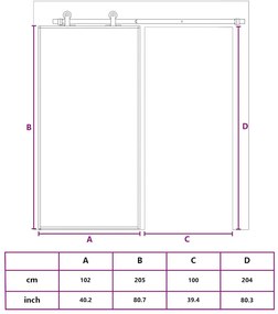fekete ESG üveg és alumínium tolóajtó 102 x 205 cm