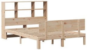 tömör fenyőfa könyvespolcos ágy matrac nélkül 150 x 200 cm