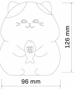 LED RGBW Dimmelhető gyermek érintős lámpa GATTO LED/1W/3,7V 1200 mAh