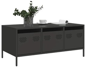 fekete hidegen hengerelt acél dohányzóasztal 101,5x50x43,5 cm