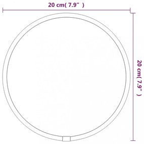 ezüstszínű falitükör Ø 20 cm Kerek