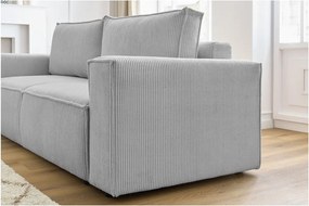 Világosszürke kordbársony kinyitható kanapé 245 cm Nihad – Bobochic Paris