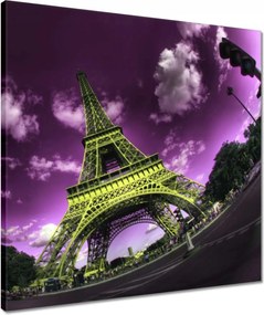 Vászonkép 50x50 Lila Eiffel égbolt