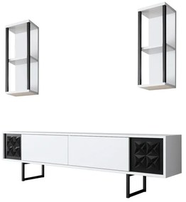 TV szekrény Black Line - White, Black