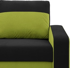 Hewlet kanapéágy, szövet anyag, bonell töltet, fekete - zöld