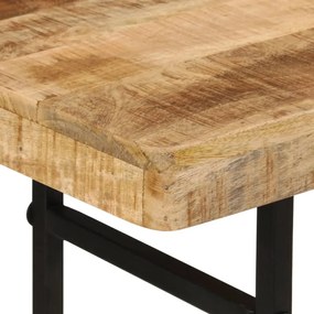 tömör mangófa és vas tálalóasztal 112x36x76 cm