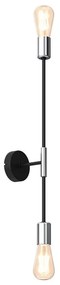 Fali lámpa FLAME 2xE27/60W/230V fekete/fényes króm