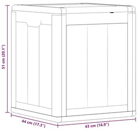 szürke PP fa hatású kerti tároló doboz 90 L