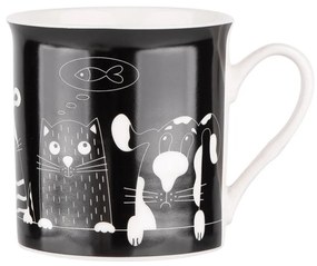 Altom Porcelán bögre Cool Friends, 250 ml, fekete