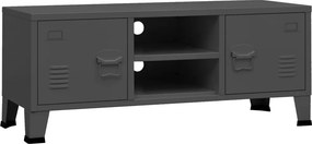 vidaXL antracitszürke fém ipari stílusú TV-szekrény 105 x 35 x 42 cm