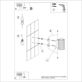 Fehér fali lámpa Gleam – Sollux