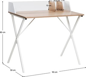 Számítógépasztal, világos tölgy/fehér, PSALMO