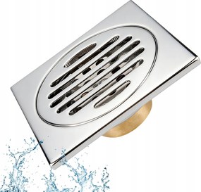 Szennyvízrács 10X10 Függőleges Lefolyó Szagzár inox fürdőszobai