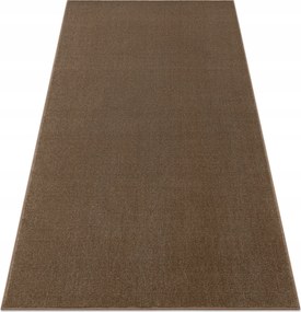 Hotel hálószoba szőnyeg Egyszínű Sima Puha barna 200x500 cm