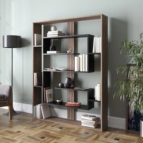 könyvespolc Esteban - Walnut, Black