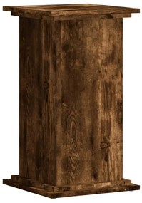 füstös tölgy színű szerelt fa növényállvány 33 x 33 x 60 cm