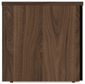 Fekete TV-állvány diófa dekorral 190x45 cm Albi - TemaHome