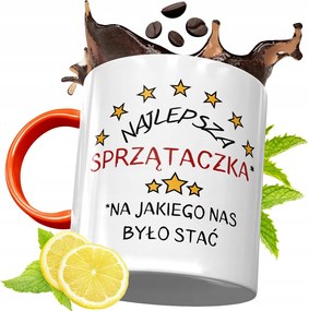 Narancssárga Bögre Takarítónőnek Ajándék fényképes nyomattal